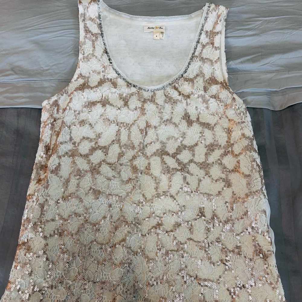 Elegant Cream Lace Tank Top